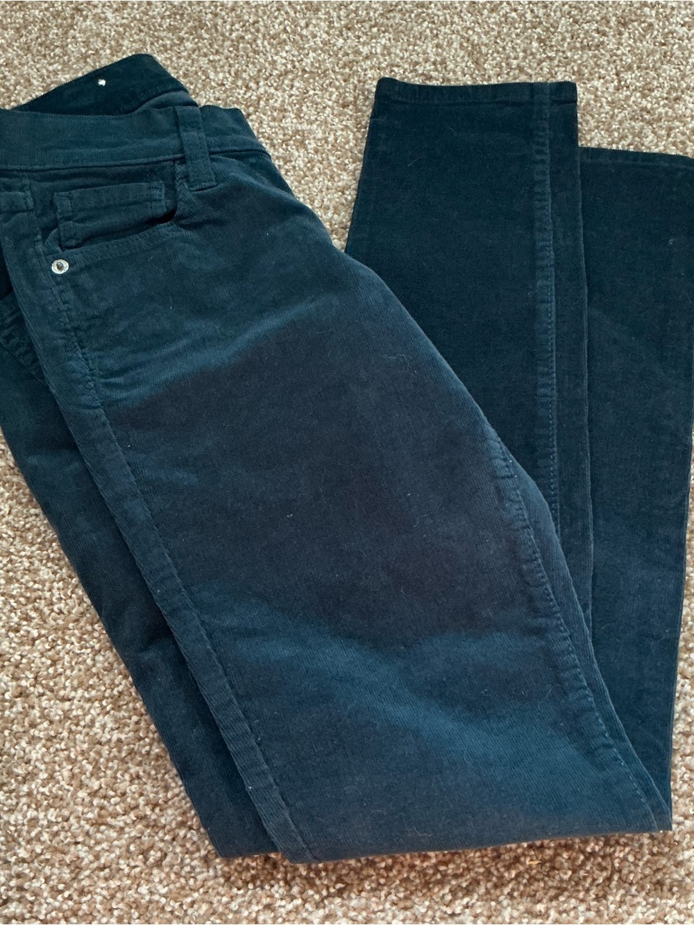Women’s Dark Blue Corduroy Pants - Classic Casual Trousers